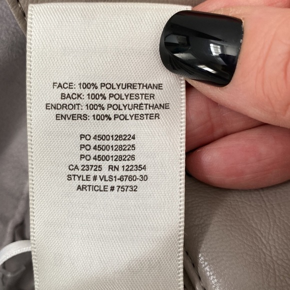 ARITZIA Babaton Vegan Leather Caramel/Cream Belted Pants Size 4 - Picture 12 of 13